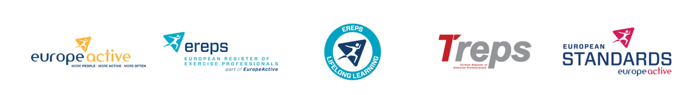 EuropeActive, EREPS, EREPS Lifelong Learning, TREPS ve European Standards akreditasyon logoları